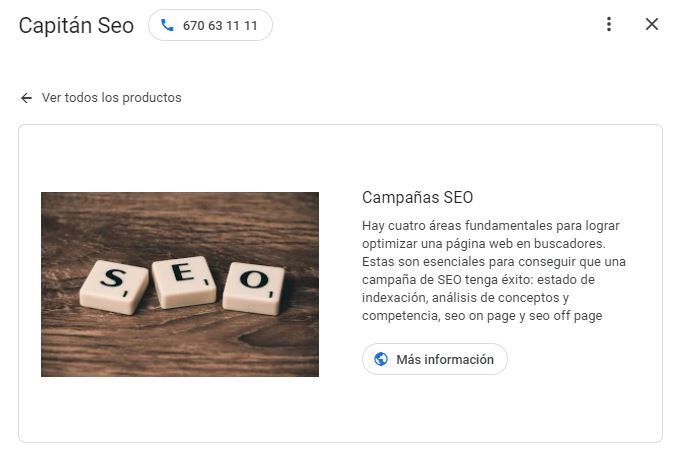 google my business - productos 2