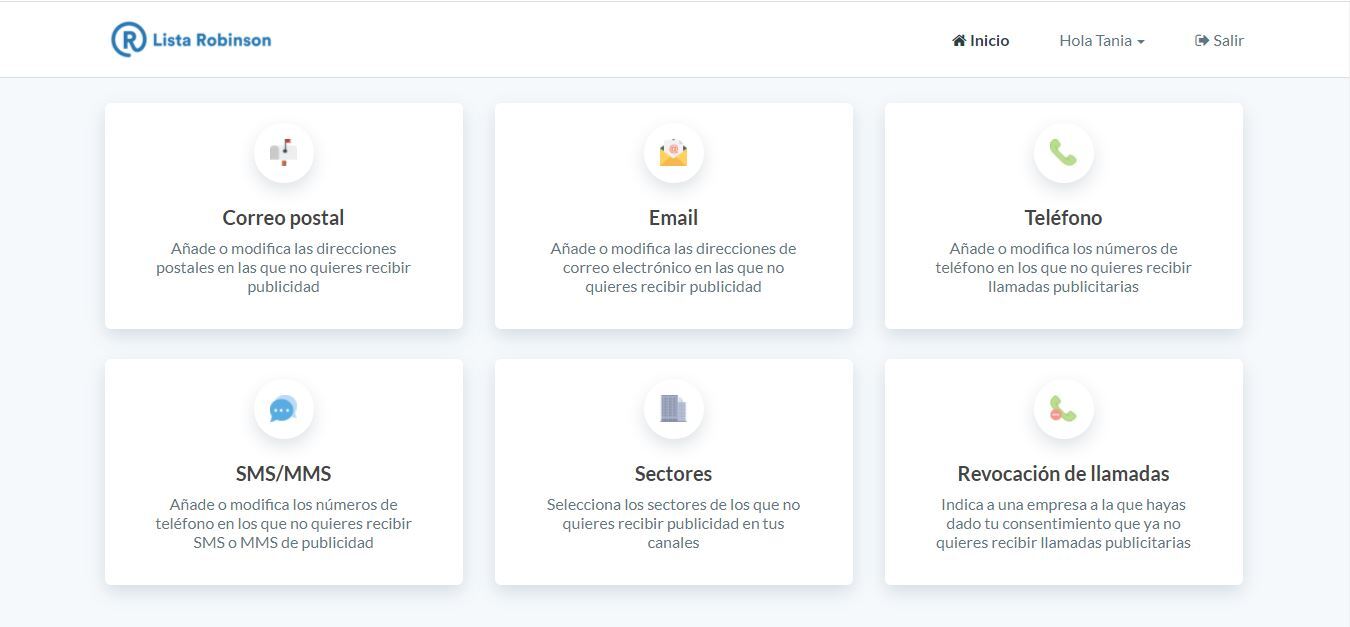 qué podemos hacer con la Lista Robinson