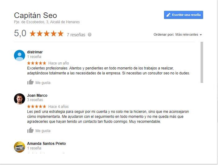 google my business - reseñas