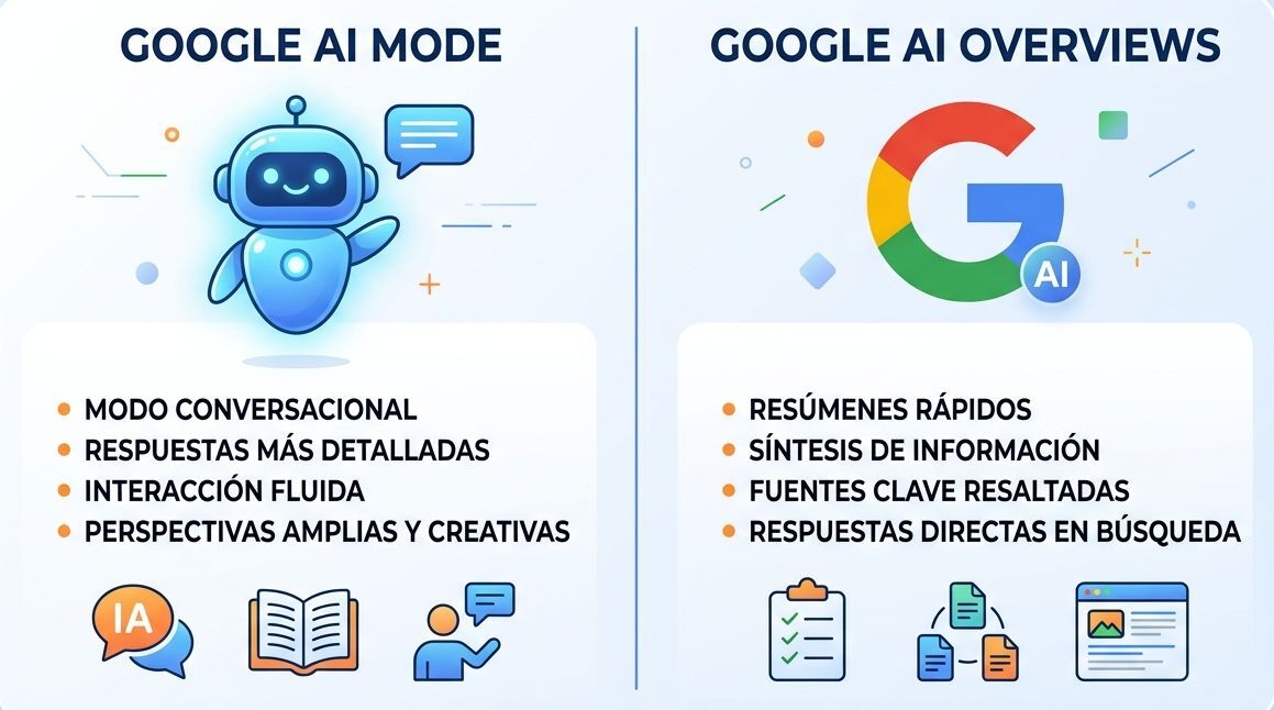 SEO para Google AI Mode y Google AI Overviews