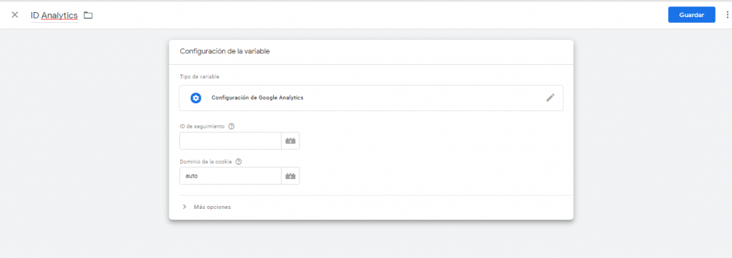 añadir id google analytics