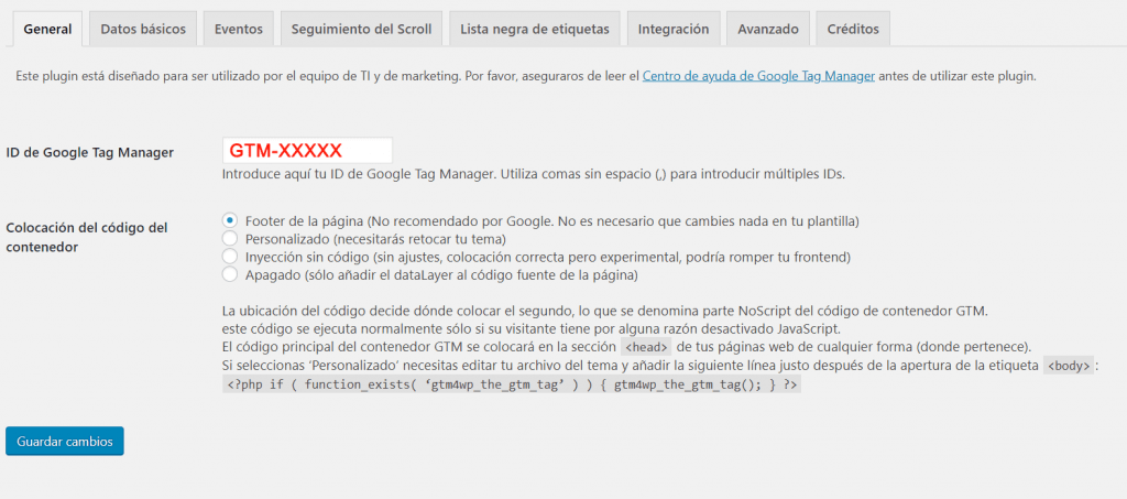 plugin para instalar google tag manager