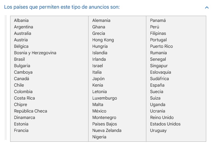 bebidas alcohólicas Google Ads