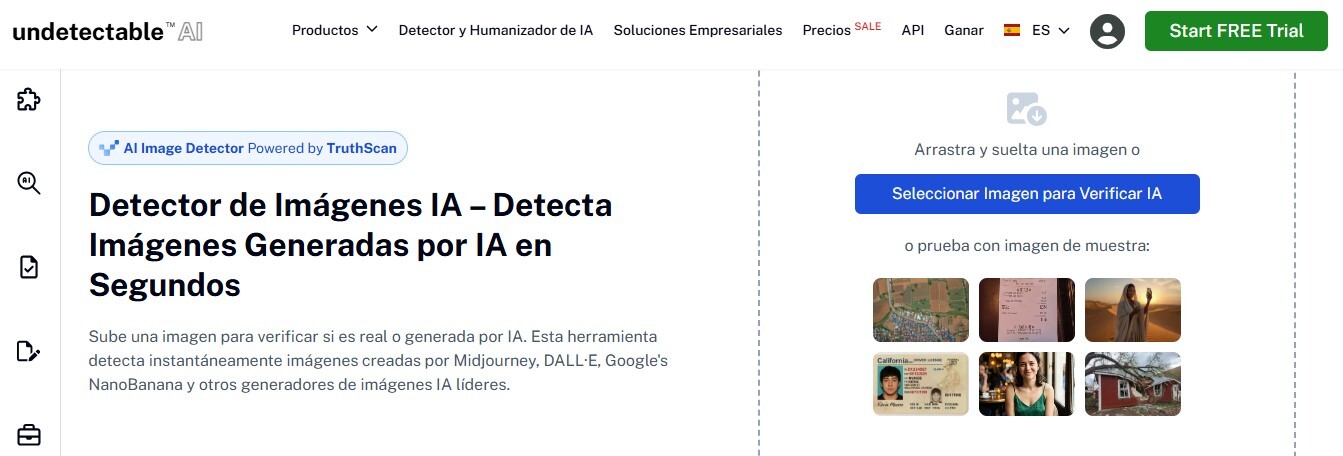 Undetectable AI para identificar imágenes hechas con IA